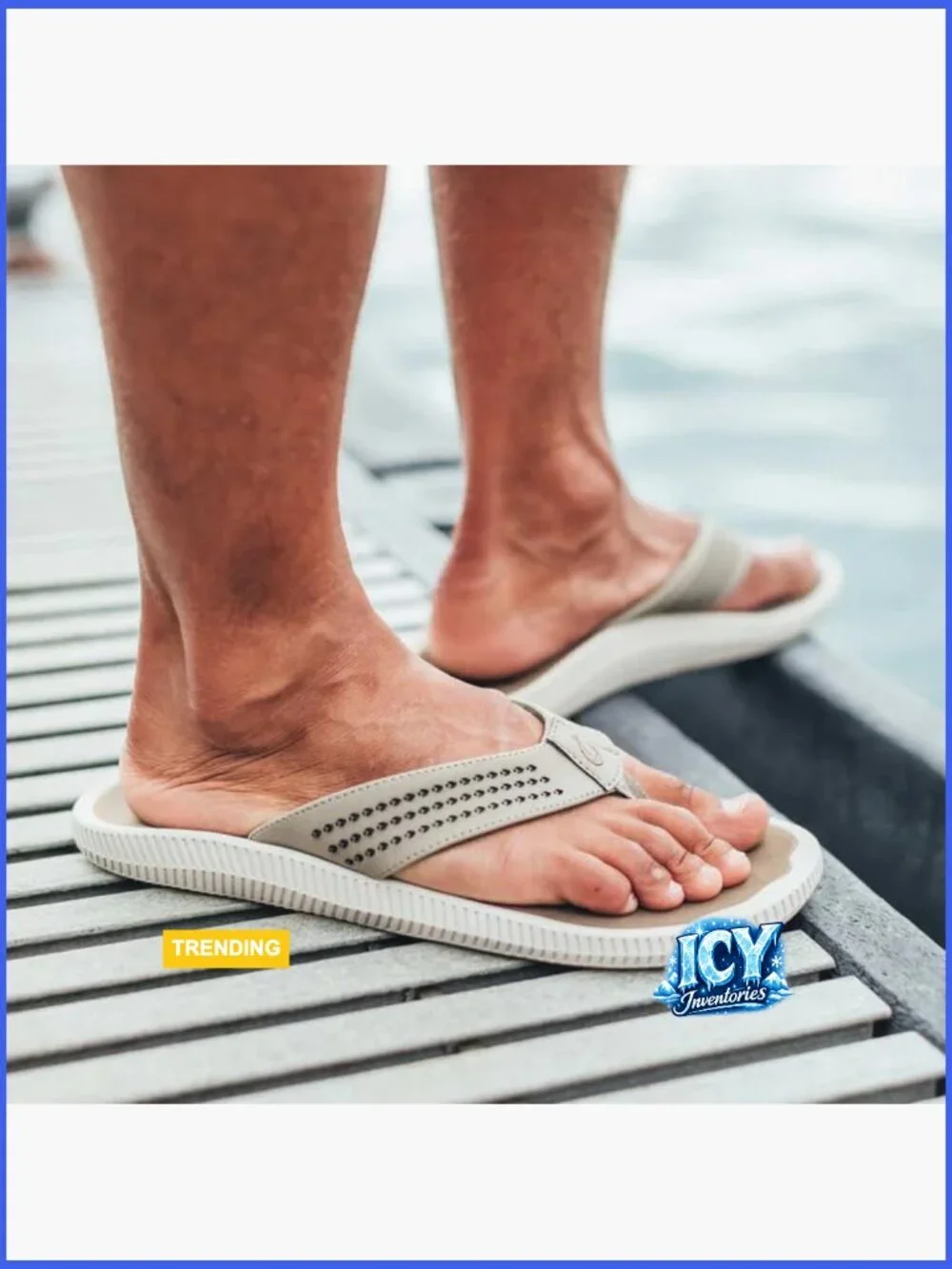 Men's Water Resistant Flip Flop Sandals with Arch Support and Enhanced Traction